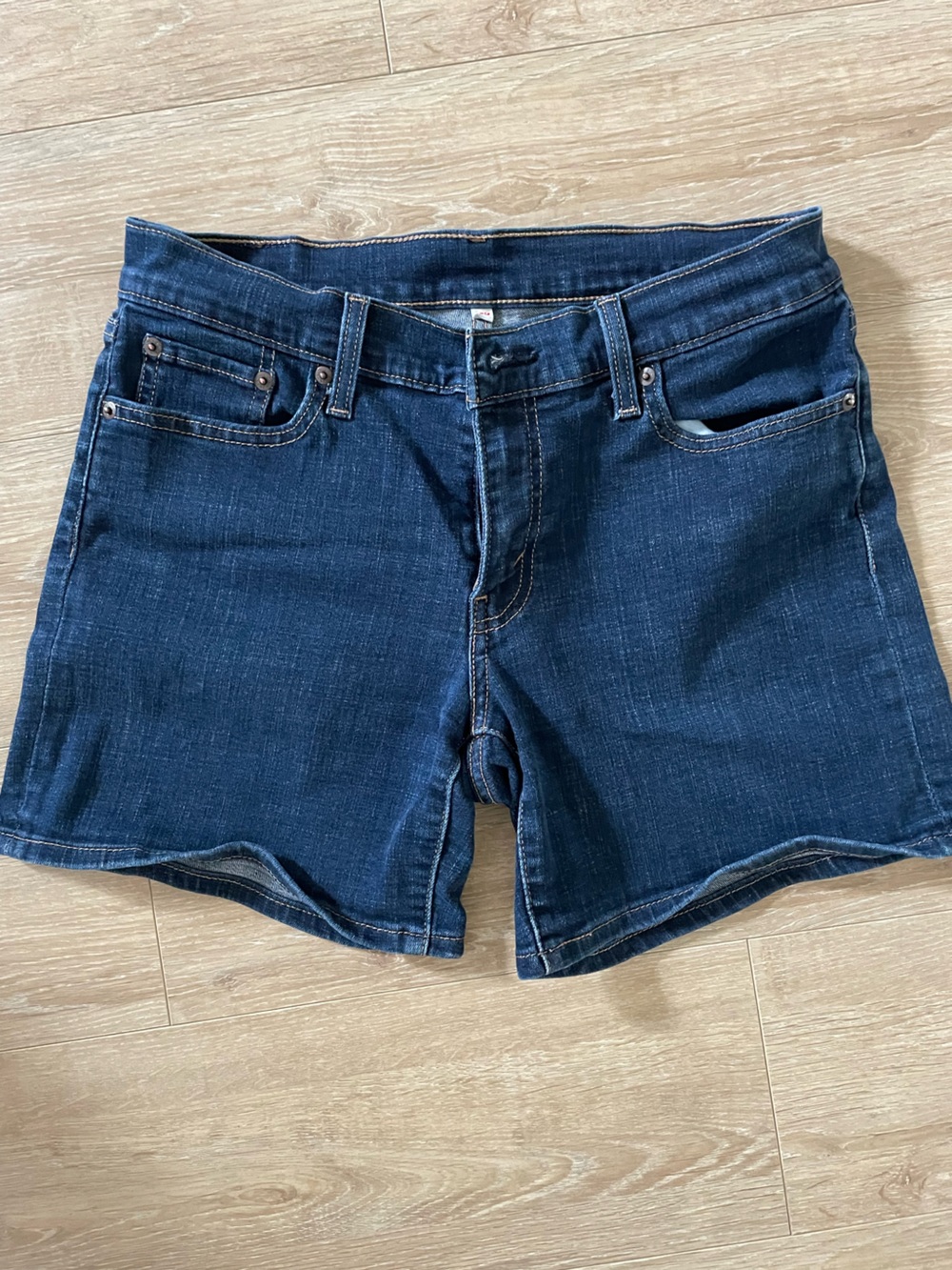 Levi's Dark Blue Wide Leg Denim Shorts